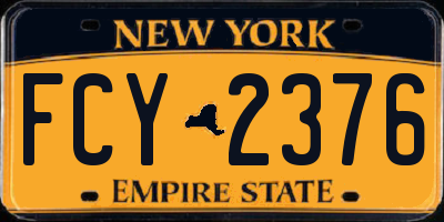 NY license plate FCY2376
