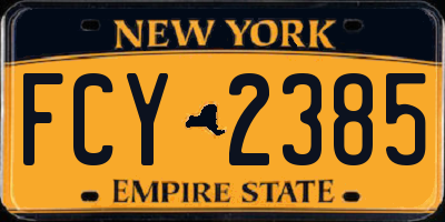 NY license plate FCY2385