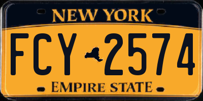 NY license plate FCY2574