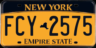 NY license plate FCY2575
