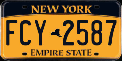 NY license plate FCY2587