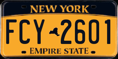 NY license plate FCY2601