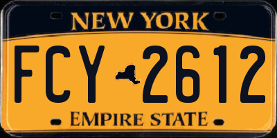 NY license plate FCY2612