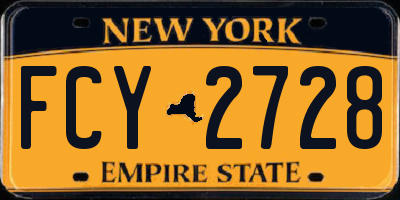NY license plate FCY2728