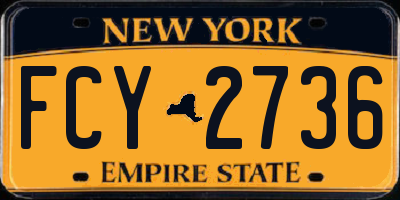 NY license plate FCY2736