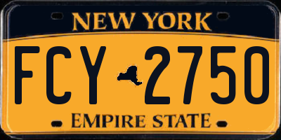 NY license plate FCY2750
