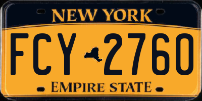 NY license plate FCY2760