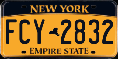 NY license plate FCY2832