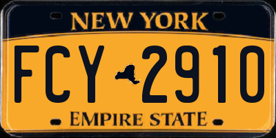 NY license plate FCY2910