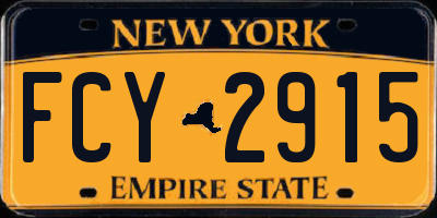 NY license plate FCY2915