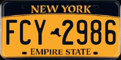 NY license plate FCY2986