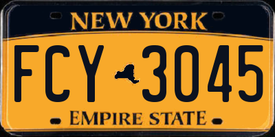 NY license plate FCY3045