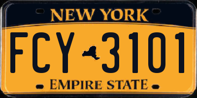 NY license plate FCY3101