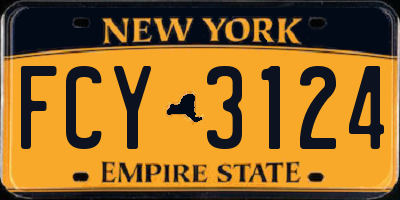 NY license plate FCY3124