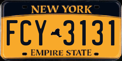 NY license plate FCY3131