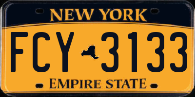 NY license plate FCY3133