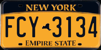 NY license plate FCY3134