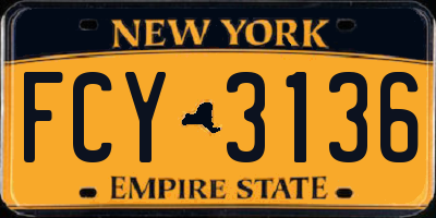 NY license plate FCY3136