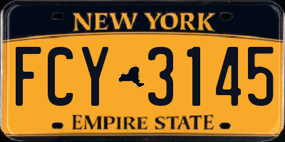 NY license plate FCY3145