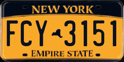 NY license plate FCY3151