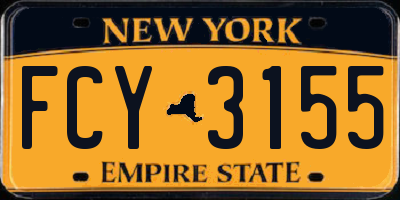 NY license plate FCY3155