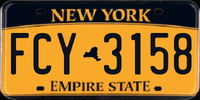 NY license plate FCY3158