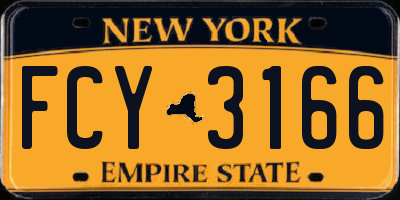 NY license plate FCY3166