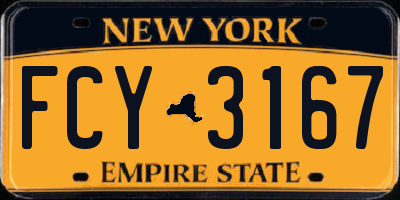 NY license plate FCY3167