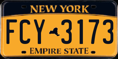 NY license plate FCY3173