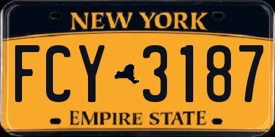 NY license plate FCY3187