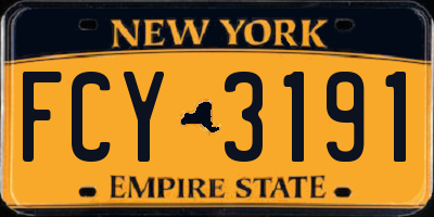 NY license plate FCY3191