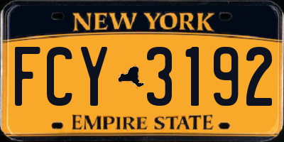 NY license plate FCY3192