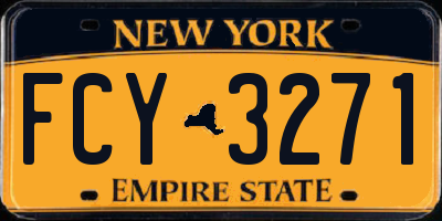 NY license plate FCY3271