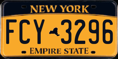 NY license plate FCY3296