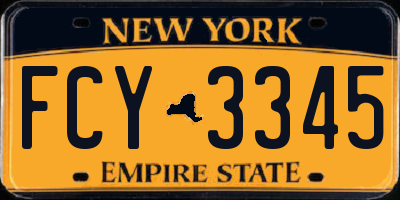 NY license plate FCY3345