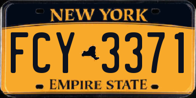 NY license plate FCY3371