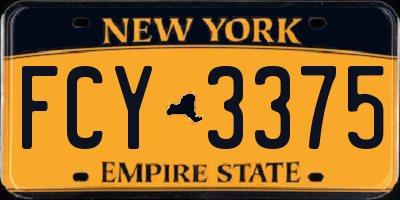 NY license plate FCY3375