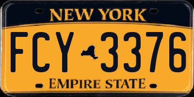 NY license plate FCY3376