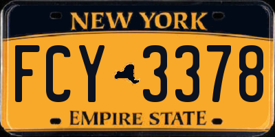 NY license plate FCY3378