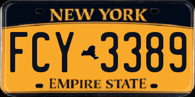 NY license plate FCY3389