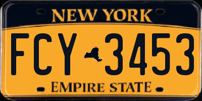 NY license plate FCY3453