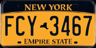 NY license plate FCY3467