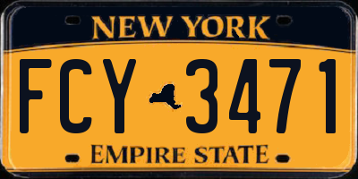 NY license plate FCY3471