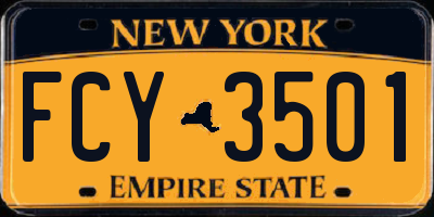 NY license plate FCY3501