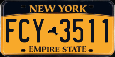 NY license plate FCY3511