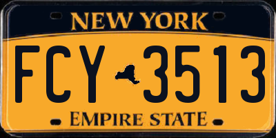 NY license plate FCY3513