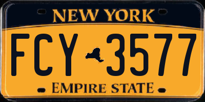 NY license plate FCY3577
