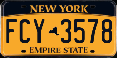 NY license plate FCY3578