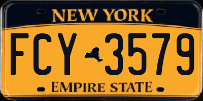 NY license plate FCY3579