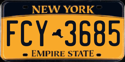 NY license plate FCY3685